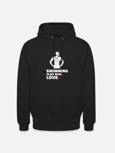 J’adore nager - Sweat-shirt à capuche unisexe - noir