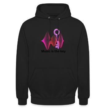 La musique est la clé - Sweat-shirt à capuche unisexe - noir - Devant - Alina (178cm) & Michal (187cm)
