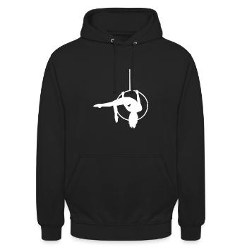 Cerceau aérien "Arrow", blanc - Sweat-shirt à capuche unisexe - noir - Devant - Alina (178cm) & Michal (187cm)