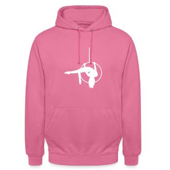 Cerceau aérien "Arrow", blanc - Sweat-shirt à capuche unisexe - rose - Devant - Alina (178cm) & Michal (187cm)