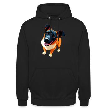 Schäfer Welpe Mischling Hund super süß - Unisex Hoodie - Schwarz - Vorne - Alina (178cm) & Michal (187cm)