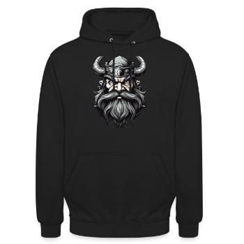 horned helmet - Unisex Hoodie - black - Front - Alina (178cm) & Michal (187cm)