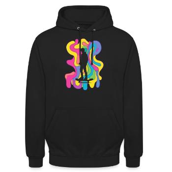 Skater Boarder - Unisex Hoodie - black - Front - Alina (178cm) & Michal (187cm)