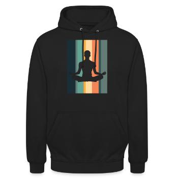 Méditation Yoga Respiration - Sweat-shirt à capuche unisexe - noir - Devant - Alina (178cm) & Michal (187cm)