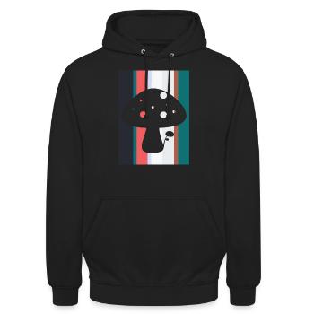 Vegetarisch Spore Pilzsammeln - Unisex Hoodie - Schwarz - Vorne - Alina (178cm) & Michal (187cm)