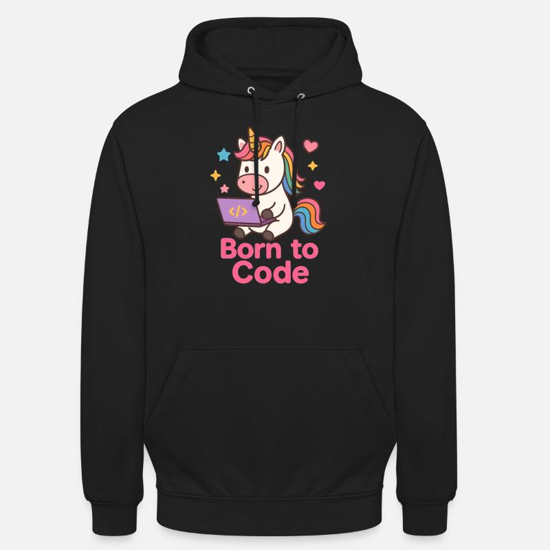 programmierendes Einhorn - Unisex Hoodie - Schwarz