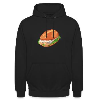 Matjes Brötchen - Unisex Hoodie - Schwarz - Vorne - Alina (178cm) & Michal (187cm)