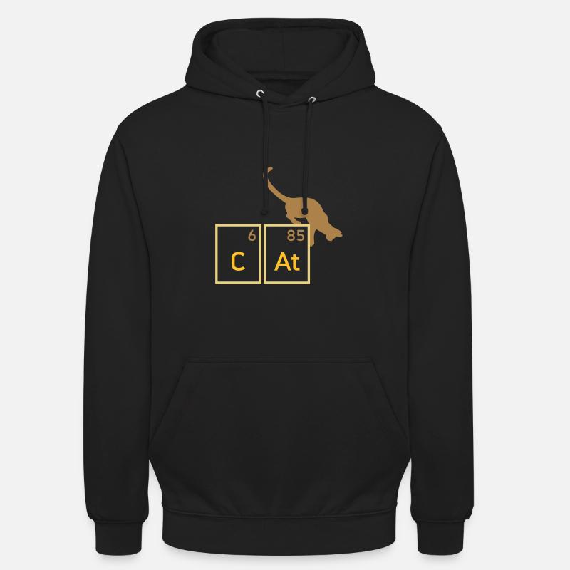 Chat (Calcium, Astate)(Cat) - Sweat-shirt à capuche unisexe - noir