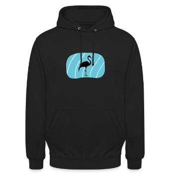 Flamenco Exotic Water Bird - Unisex Hoodie - black - Front - Alina (178cm) & Michal (187cm)