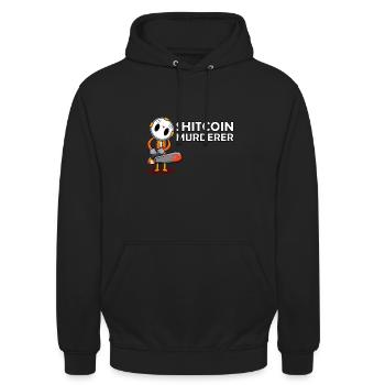 Bitcoin Halloween Shitcoin-mörder - Unisex Hoodie - Schwarz - Vorne - Alina (178cm) & Michal (187cm)