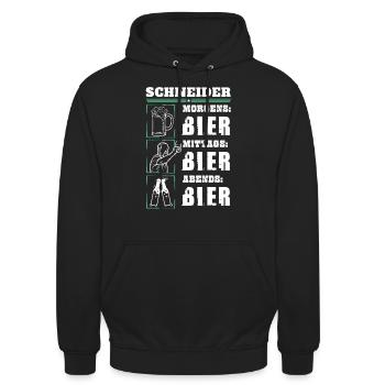 Mon quotidien de tailleur - Sweat-shirt à capuche unisexe - noir - Devant - Alina (178cm) & Michal (187cm)