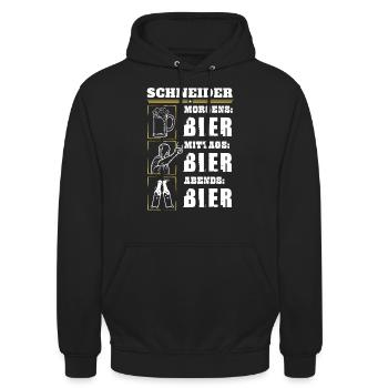 Mon quotidien de tailleur - Sweat-shirt à capuche unisexe - noir - Devant - Alina (178cm) & Michal (187cm)