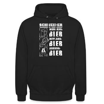 Mon quotidien de tailleur - Sweat-shirt à capuche unisexe - noir - Devant - Alina (178cm) & Michal (187cm)