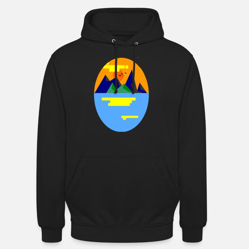 Landschaft Berg - Unisex Hoodie - Schwarz