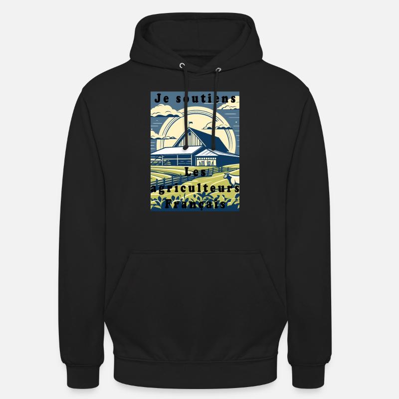 Soutien aux agriculteurs #8 - Sweat-shirt à capuche unisexe - noir