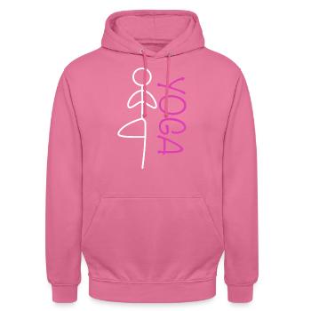 Tenue de yoga - Sweat-shirt à capuche unisexe - rose - Devant - Alina (178cm) & Michal (187cm)