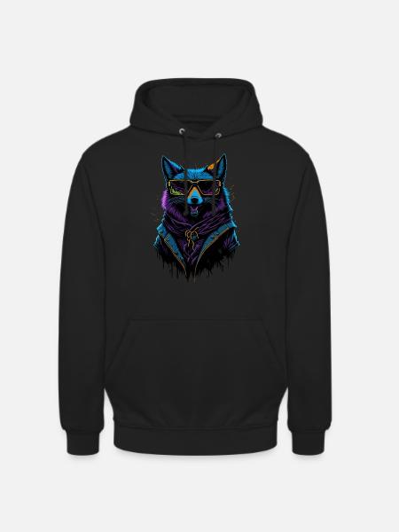 Cyberpunk Fox - Unisex Hoodie - Schwarz