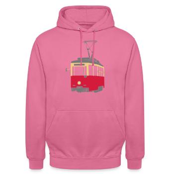 Old polish Tram - Unisex Hoodie - pink - Front - Alina (178cm) & Michal (187cm)