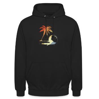 Bowling Retro Stil - Unisex Hoodie - Schwarz - Vorne - Alina (178cm) & Michal (187cm)