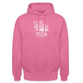 Panier d'achat graffiti - Sweat-shirt à capuche unisexe - rose - Devant - Alina (178cm) & Michal (187cm)