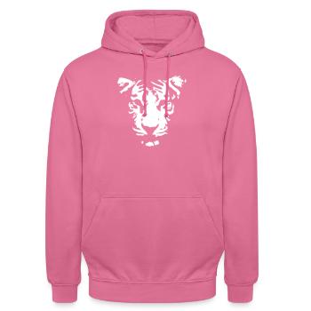 Tiger's Head - Unisex Hoodie - pink - Front - Alina (178cm) & Michal (187cm)