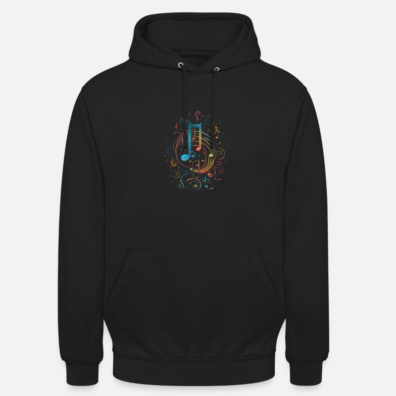 Notes de musique visualisée - Sweat-shirt à capuche unisexe - noir