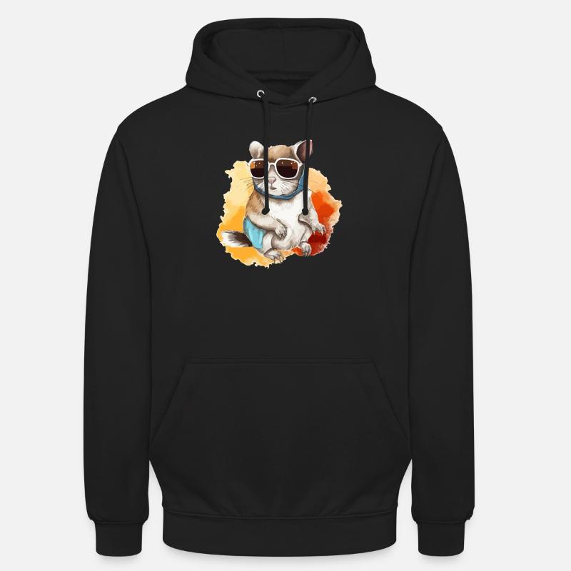 Zik the spectacled squirrel - Unisex Hoodie - black