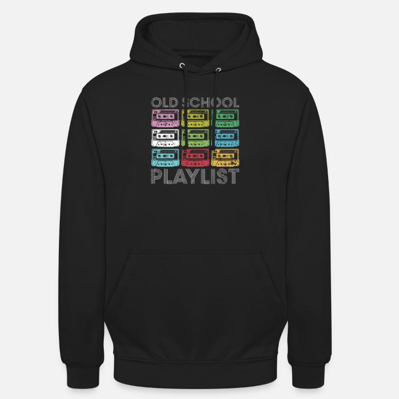 Rainbow Cassette Grid Print - Unisex Hoodie - black
