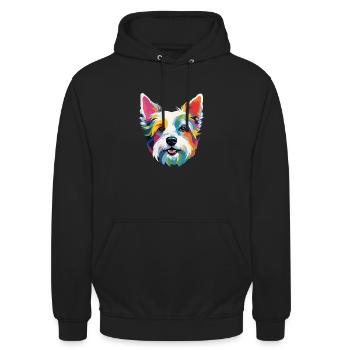 Westie - Unisex Hoodie - black - Front - Alina (178cm) & Michal (187cm)