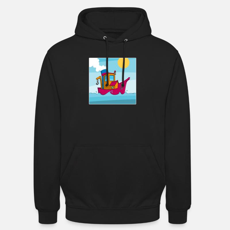 Buntes Bild eines lustigen Schleppers - Unisex Hoodie - Schwarz