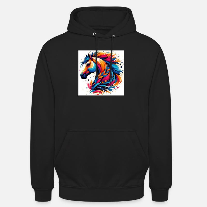 Cheval - Sweat-shirt à capuche unisexe - noir