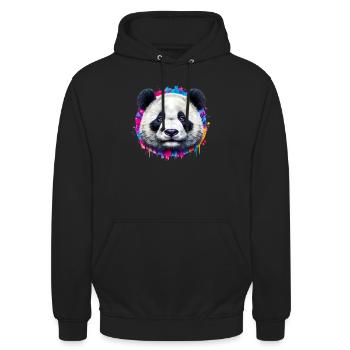 Panda - Unisex Hoodie - Schwarz - Vorne - Alina (178cm) & Michal (187cm)