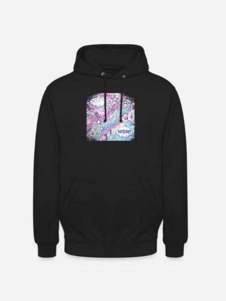 Pop Art Style Frayed Edge - Unisex Hoodie - black
