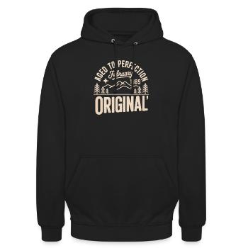 février 1989 – Légende des sommets et montagnes - Sweat-shirt à capuche unisexe - noir - Devant - Alina (178cm) & Michal (187cm)