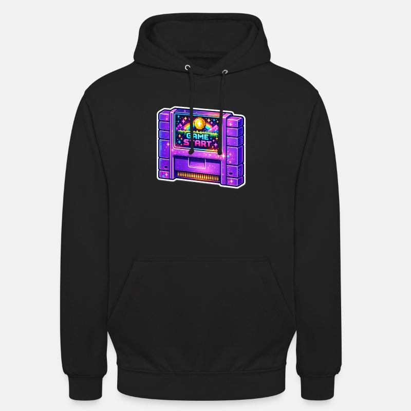 Néon Retro Arcade Start - Sweat-shirt à capuche unisexe - noir