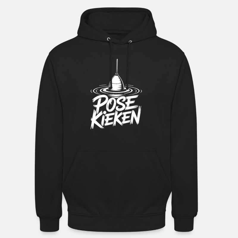 Fischen Pose Humor - Unisex Hoodie - Schwarz