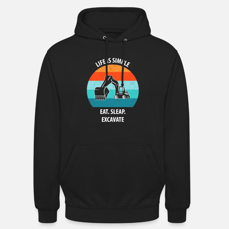 Bagger Baggerfahrer Baggerwagen - Unisex Hoodie - Schwarz