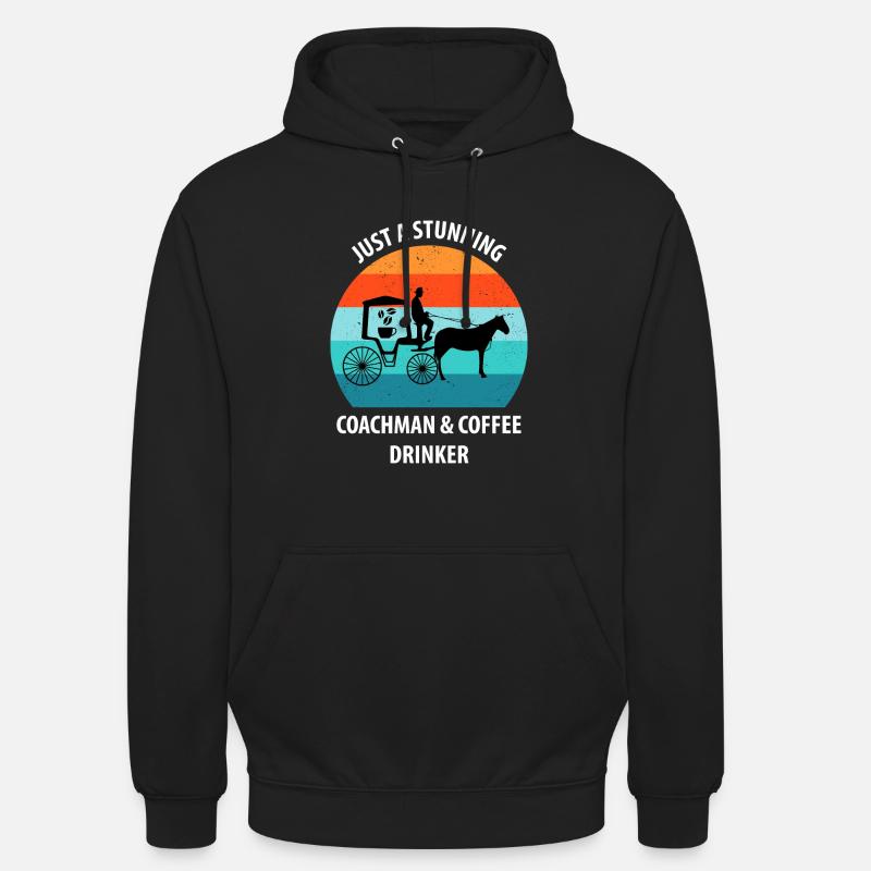 Cocher Calèche Calèche Café - Sweat-shirt à capuche unisexe - noir