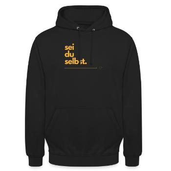 sei du selbst - Unisex Hoodie - Schwarz - Vorne - Alina (178cm) & Michal (187cm)