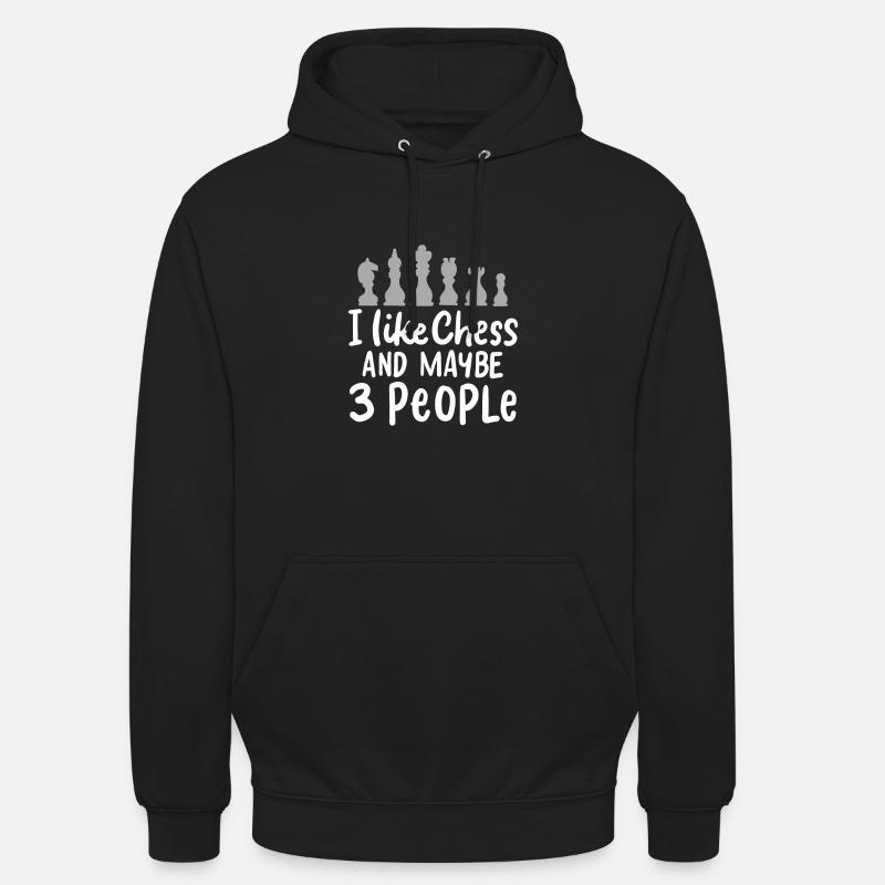 ÉCHECS: J'aime les échecs - Sweat-shirt à capuche unisexe - noir