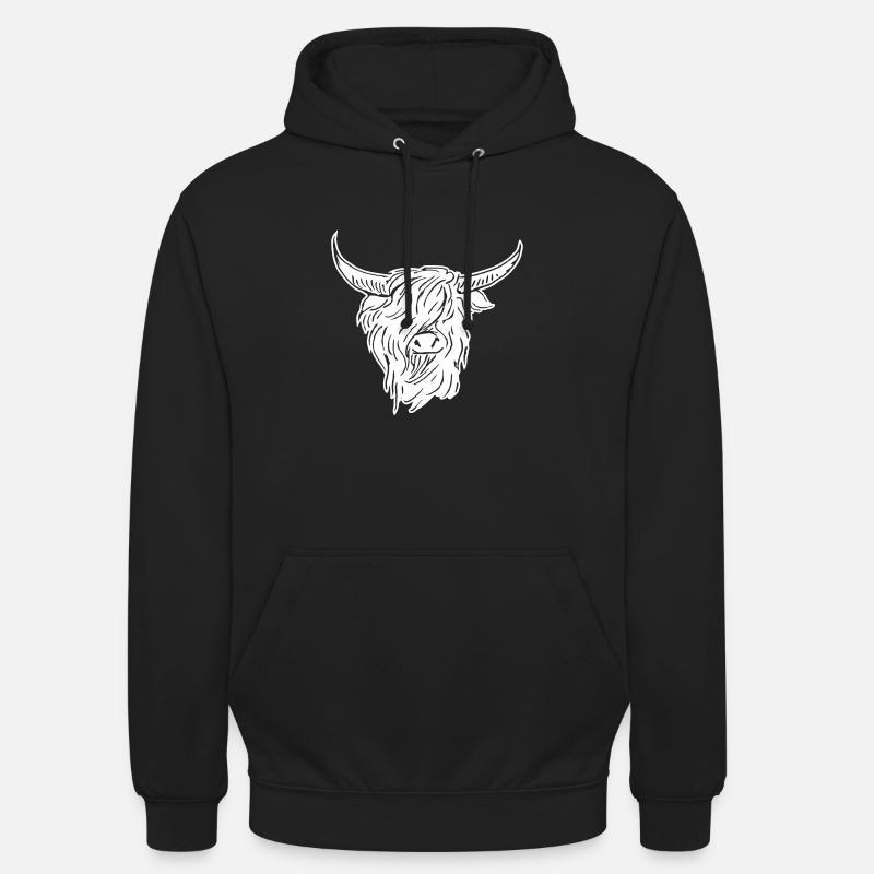 écossais highlander 02 blanc - Sweat-shirt à capuche unisexe - noir