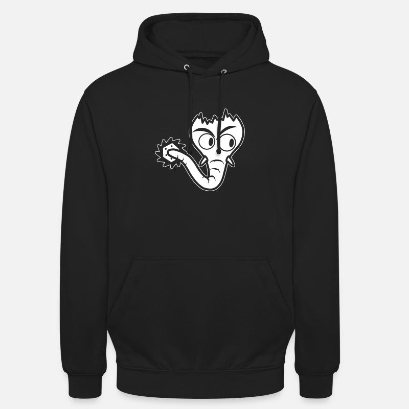 Le drôle bizarre imaginatif Sägofant - Sweat-shirt à capuche unisexe - noir