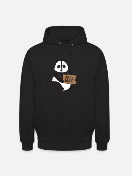 Free Hugs Panda - Unisex Hoodie - Schwarz