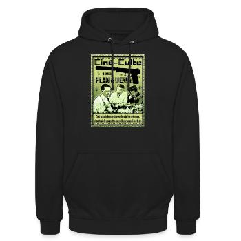 c'est jamais bon de laisser dormir les créances - Sweat-shirt à capuche unisexe - noir - Devant - Alina (178cm) & Michal (187cm)