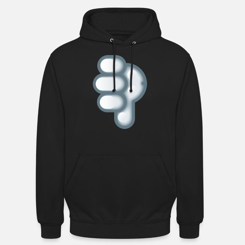 Smiley Hand Signal Down - Unisex-huppari - musta