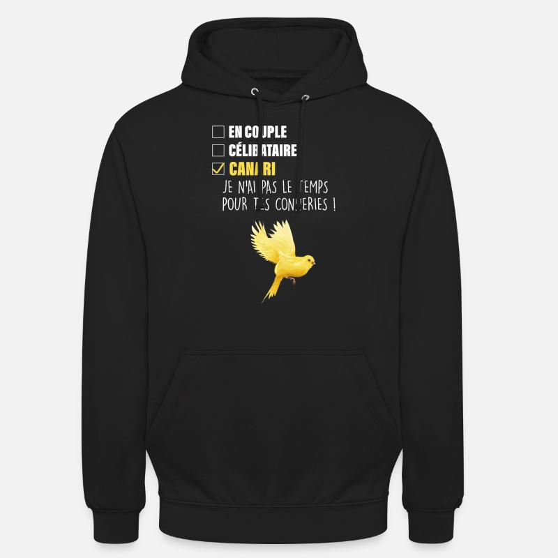 Mon canari, ma passion - Sweat-shirt à capuche unisexe - noir
