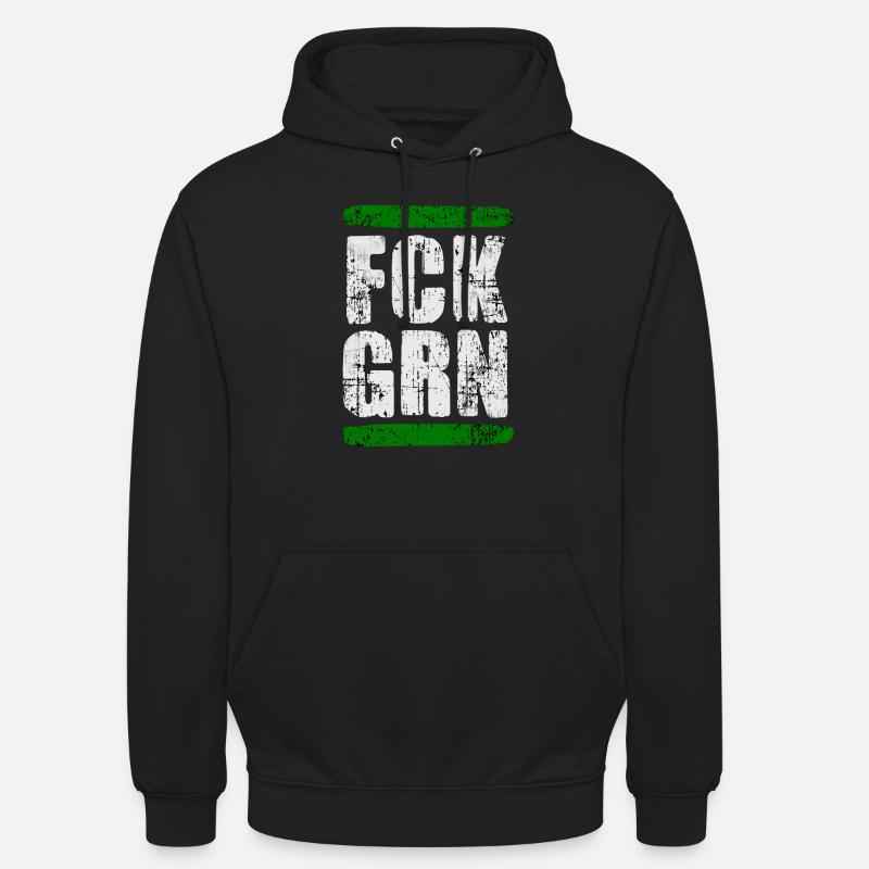 FCK GRN - Sweat-shirt à capuche unisexe - noir