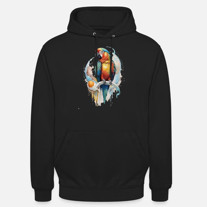 Perroquet Aquarelle - Sweat-shirt à capuche unisexe - noir