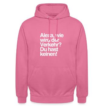 Satire Alexa Kollektion - Unisex Hoodie - Pink - Vorne - Alina (178cm) & Michal (187cm)