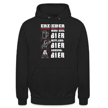 Mein Tagesablauf als Erzieher - Unisex Hoodie - Schwarz - Vorne - Alina (178cm) & Michal (187cm)